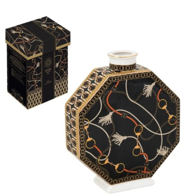 LUXURY CHAIN VĀZE H18CM, 15x5CM, PORCELĀNS