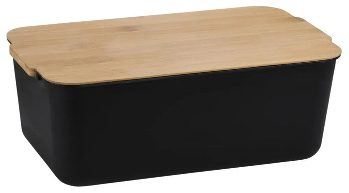 MAIZES KASTE 30.5x18,5x12CM, MELNA, PLASTMASA/BAMBUSS, FSC