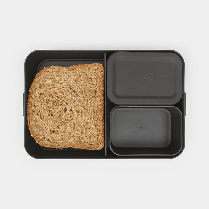 MAKE&TAKE BENTO PUSDIENU KASTĪTE LIELĀ 16,7 X 25,5, H 6,2 CM, PELĒKA, PLASTMASA