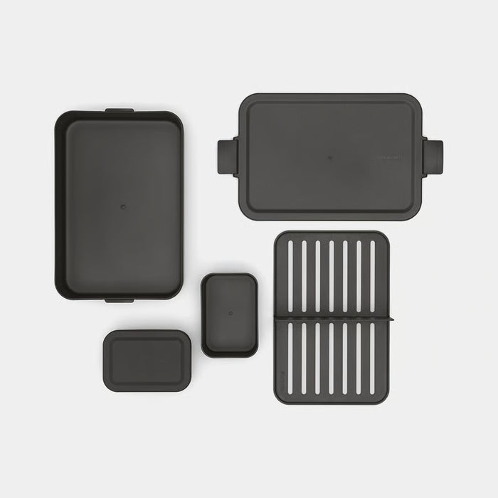 MAKE&TAKE BENTO PUSDIENU KASTĪTE LIELĀ 16,7 X 25,5, H 6,2 CM, PELĒKA, PLASTMASA