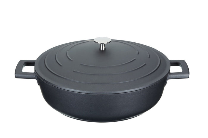 MASTERCLASS ZEMAIS KATLS AR VĀKU 4L, 26CM MELNS, LIETAIS ALUMĪNIJS