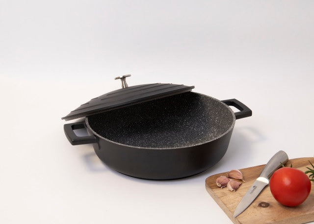 MASTERCLASS ZEMAIS KATLS AR VĀKU 4L, 26CM MELNS, LIETAIS ALUMĪNIJS