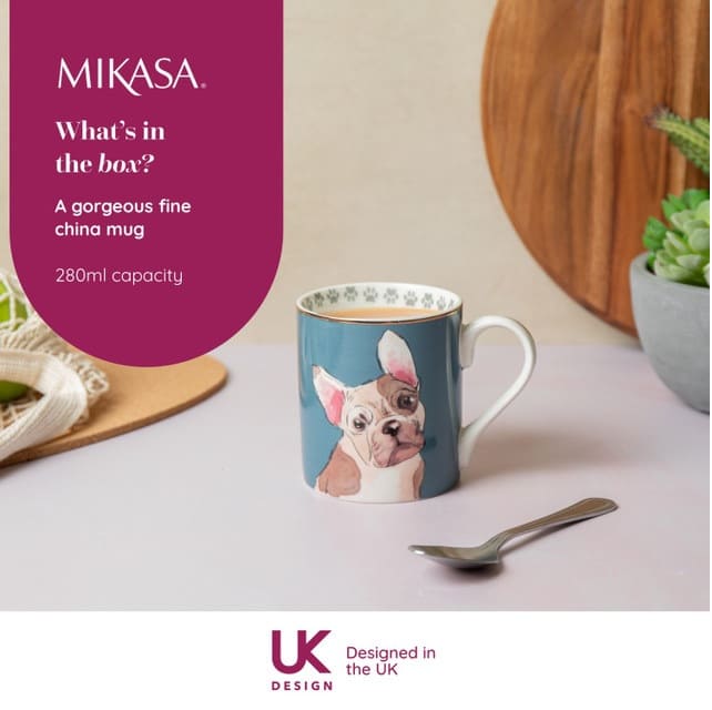 MIKASA FRENCH BULLDOG KRŪZE 280ML, PORCELĀNS