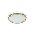 MIRROR PAPLĀTE 46x7x46cm, ZELTA KR., METĀLS/STIKLS