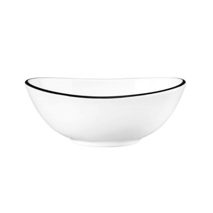 MODERN LIFE BLACK LINE OVĀLA BĻODA 12CM, PORCELĀNS