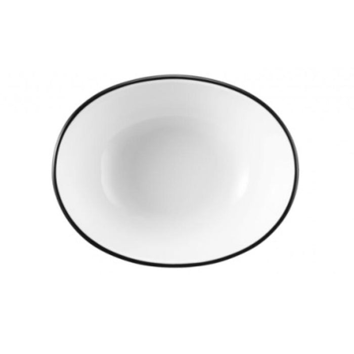 MODERN LIFE BLACK LINE OVĀLA BĻODA 12CM, PORCELĀNS