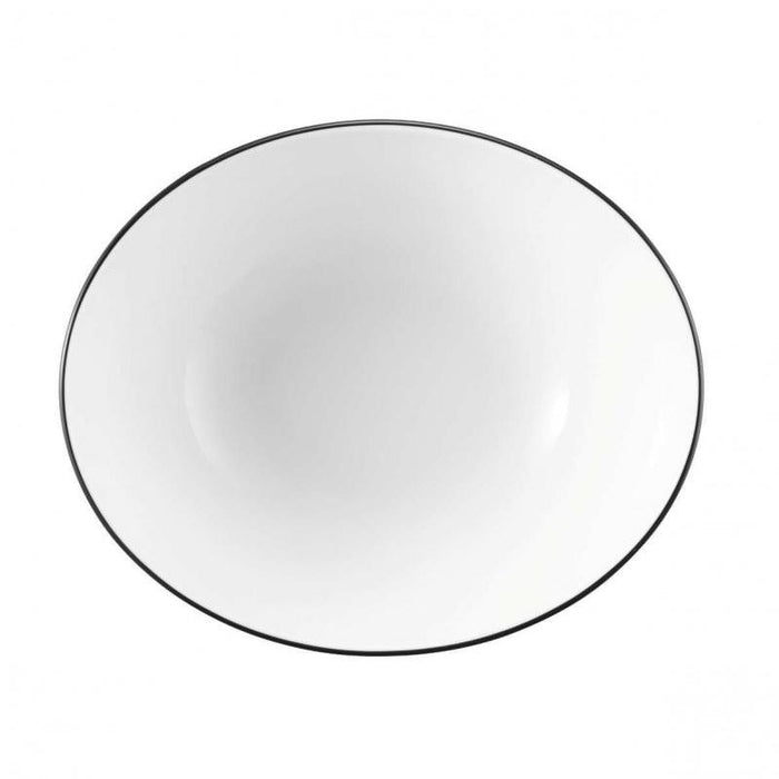 MODERN LIFE BLACK LINE OVĀLA BĻODA 25.5CM, PORCELĀNS