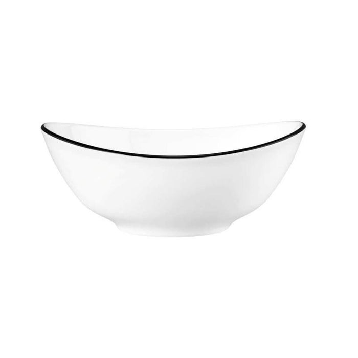MODERN LIFE BLACK LINE OVĀLS DZIĻAIS ŠĶĪVIS 16CM, PORCELĀNS