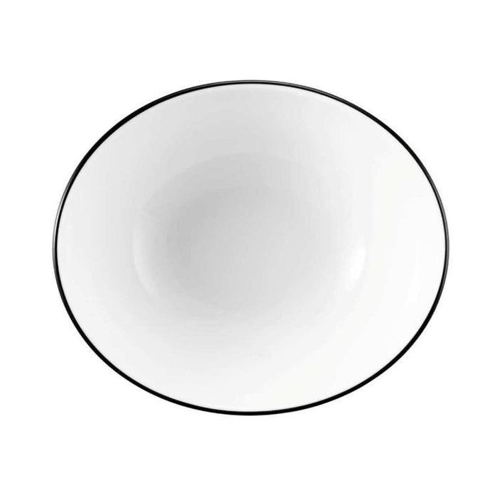MODERN LIFE BLACK LINE OVĀLS DZIĻAIS ŠĶĪVIS 16CM, PORCELĀNS