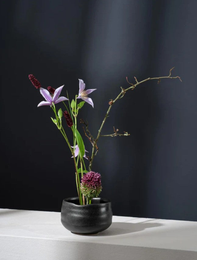 MORIBANA VĀZE D12CM, 300ML, MELNA, KERAMIKA