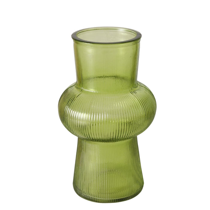NORANA VĀZE H20CM 2 VEIDI, ZAĻA, LAKOTS STIKLS