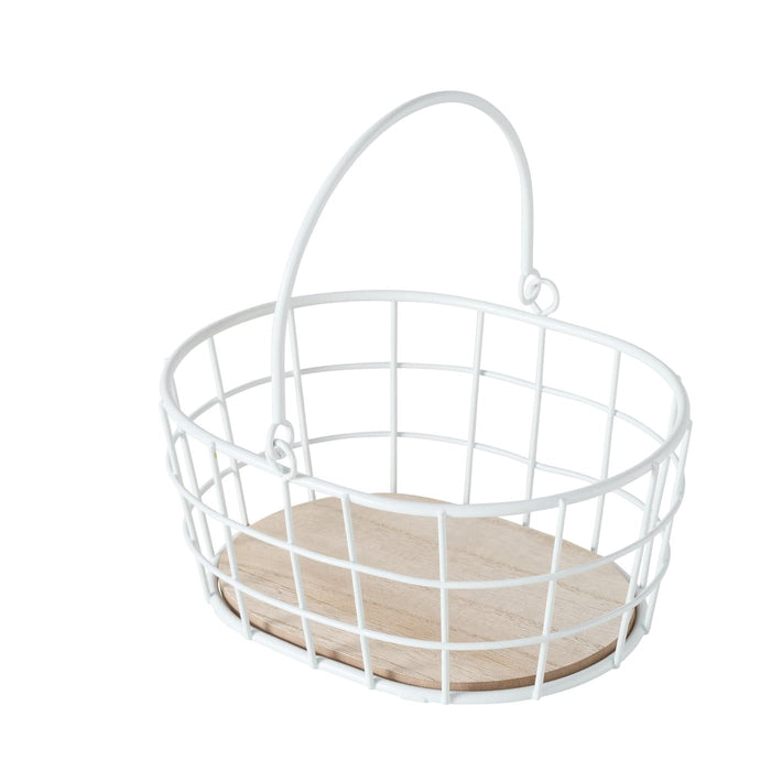 NORIGA DEKORATĪVS GROZS H10CM, OVĀLS, BALTS, MDF/METĀLS (2043639)