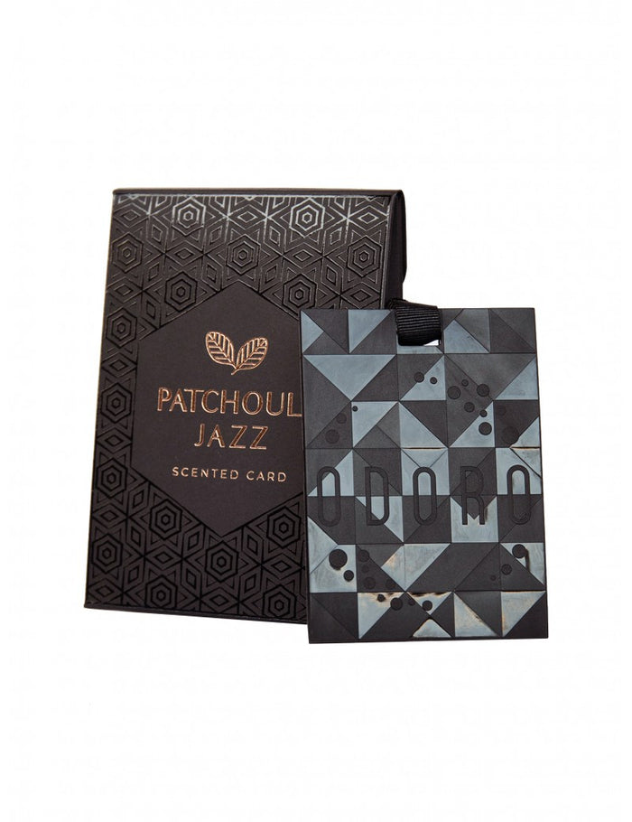 ODORO MOOD AROMATIZĒTĀ KARTĪTE 9X12X2.5CM PATCHOULI JAZZ, MELNA, PAPĪRS, 0,028KG