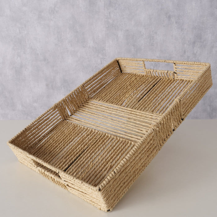 PAGERA PAPLĀTE 30.5X41.5X6.3CM, METĀLS/PAPĪRA VIRVE