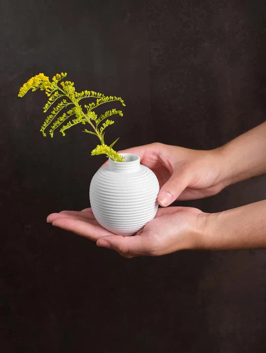 PICCOLINI VĀZE H8.5CM, D7.5CM, BALTA, PORCELĀNS