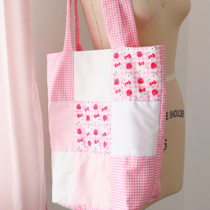Pink Patch Quilted Tote Bag
