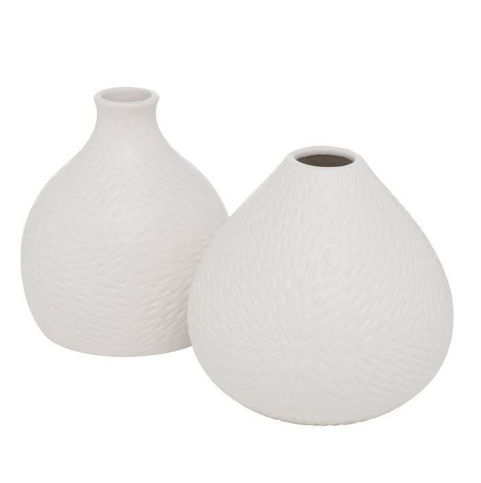 SALINA VĀZE H16CM, D15CM, 2 VEIDI, BALTA, MATĒTA, KERAMIKA
