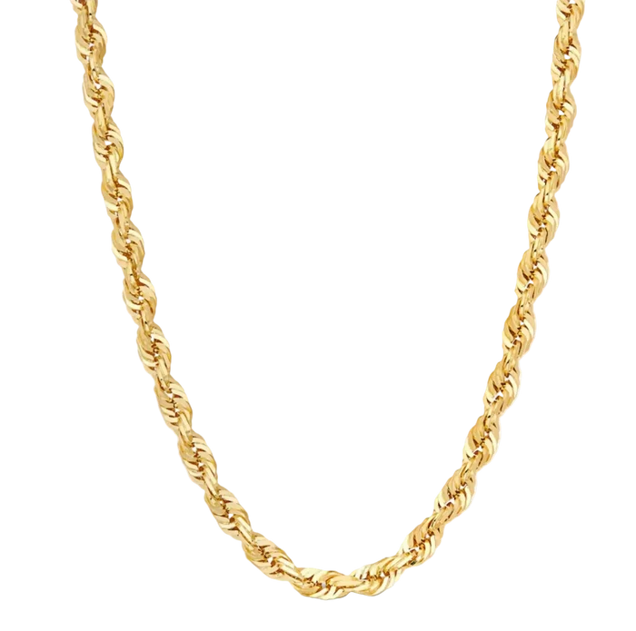 Solid Gold Rope Chain Necklace