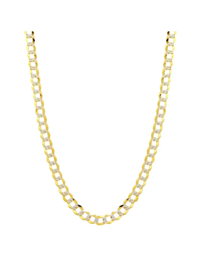Solid Two-Color Cuban Curb Link Necklace
