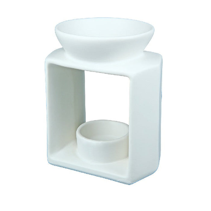 SVEČTURIS TĒJASSVECEI H12.5/W10.5/L8CM, 2 VEIDI, MELNS/BALTS, KERAMIKA