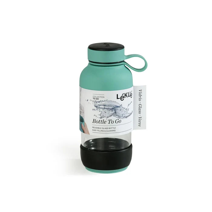 TO GO STIKLA ŪDENS PUDELE, 0,5 L, TIRKĪZA