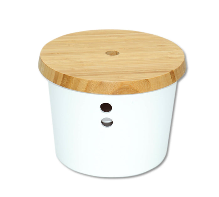 UZGLABĀŠANAS TRAUKS D21CM, 15.5CM, BALTS, MELAMĪNS/BAMBUSS, FSC