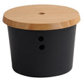 UZGLABĀŠANAS TRAUKS D21CM, 15.5CM, MELNS, MELAMĪNS/BAMBUSS, FSC