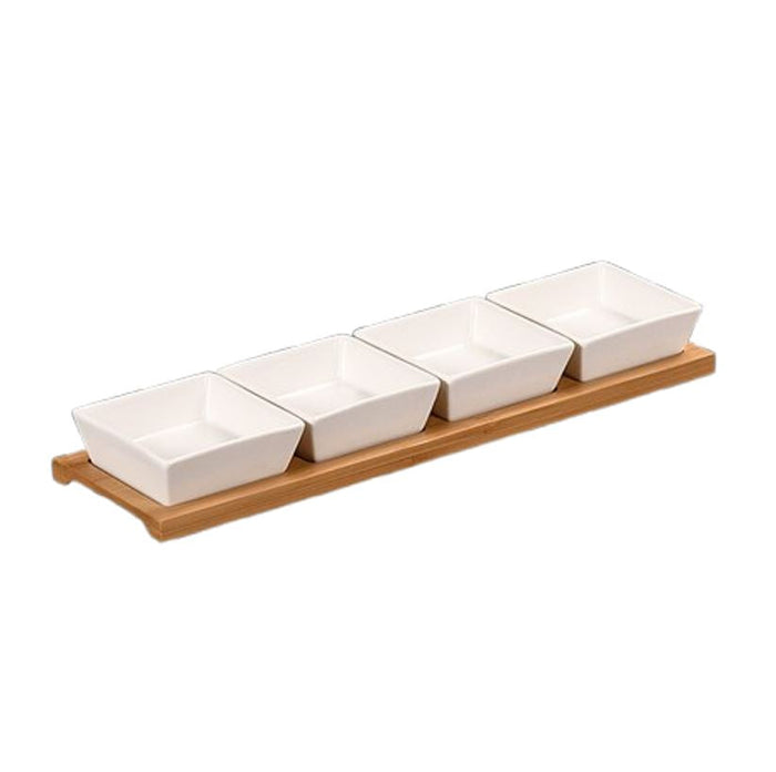 UZKODU TRAUCIŅU KOMPL.4GAB. 35x9.4x4.3CM, PORCELĀNS/BAMBUSS, FSC