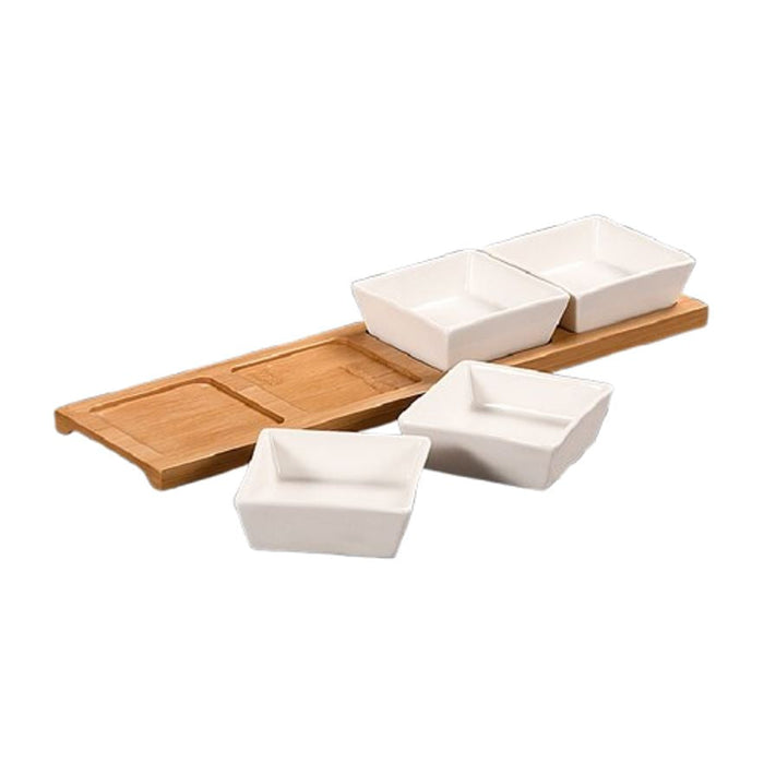 UZKODU TRAUCIŅU KOMPL.4GAB. 35x9.4x4.3CM, PORCELĀNS/BAMBUSS, FSC