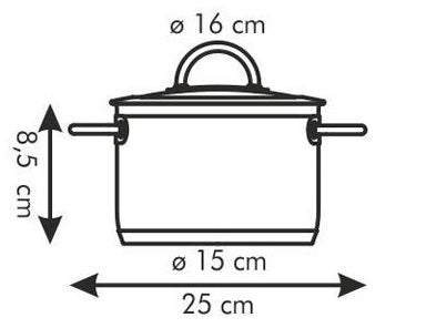 VISION KATLS 16CM, 1.5L, AR VĀKU, NER.TĒR., INDUKCIJAI